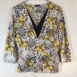 cocomo womens blouse size medium floral casual resort going out stretchy career